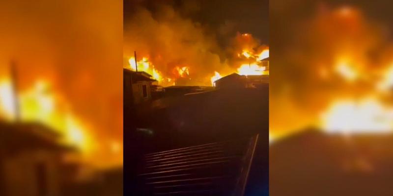 A raging fire destroyed over 200 homes in El Cayo on October 2, 2021.