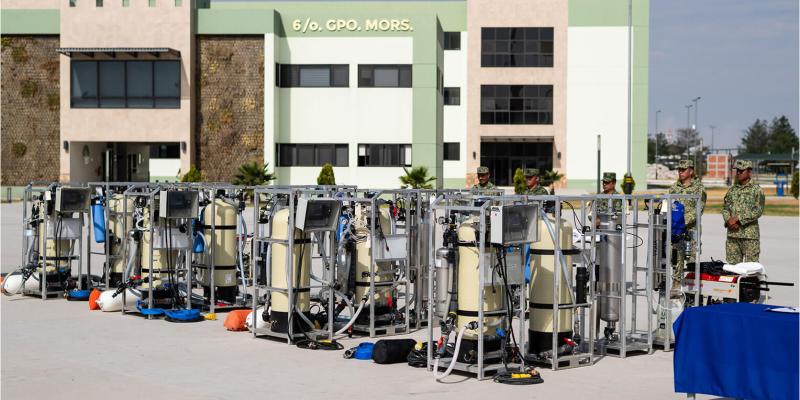 Four Samaritan's Purse water filtration systems were given to Mexico's military on March 20.