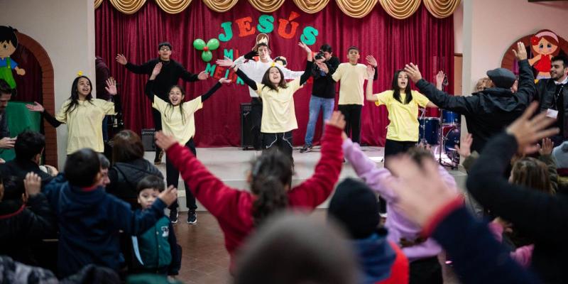 Luis' church turned into a vibrant party for the event, with every child worshipping Jesus at the top of their lungs.