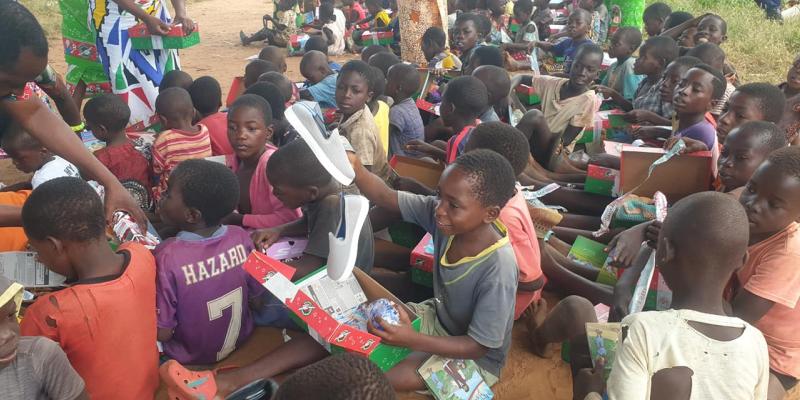 Our local church partners organise outreach events where the gifts are distributed to the children along with The Greatest Gift Gospel booklet.