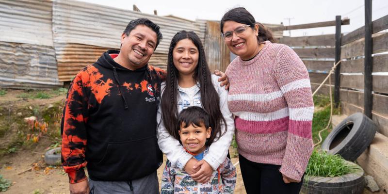 Fernanda (centre), her parents, and younger brother are thankful to be alive.