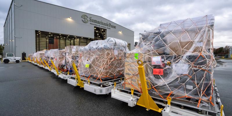 We have been loading cargo planes with shelter tarp, solar lights, medical supplies, water filtration systems, and more to get to Jamaica as soon as an airport is accessible.