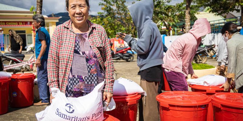 The typhoon wiped out Yen’s food supply. With no way to provide for herself, Samaritan’s Purse food and supplies were the lifeline she desperately needed.