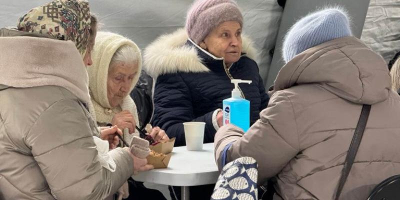 Older residents are especially grateful for the nutritious meals provided in the tents.