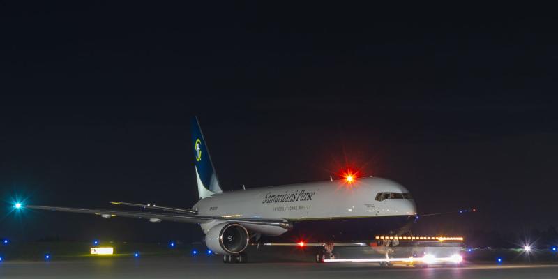 Our 767 departed Greensboro, North Carolina, August 13 carrying shelter materials and other supplies to Colombia.