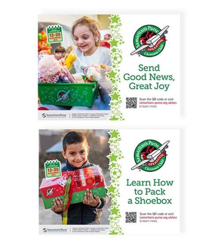 Operation Christmas Child slides with QR code