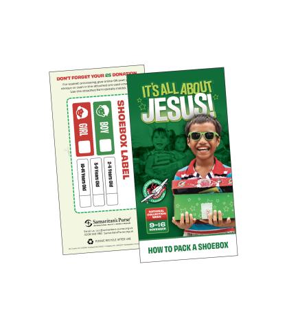 How To Pack Your Shoebox Leaflet and Labels