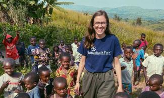 Rebekah having fun during her Internship