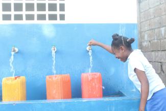 Samaritan’s Purse established a water point in this girl’s community to help ensure that residents had access to drinkable water.