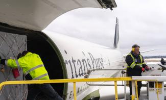 In Calgary, the Samaritan’s Purse DC-8 aircraft was loaded with the Emergency Field Hospital components that will serve earthquake survivors in Myanmar.