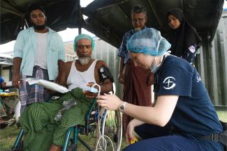 Samaritan’s Purse doctors and nurses provided much needed care even while the Emergency Field Hospital was being set up at top speed.