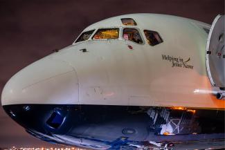 Our DC-8 left Canada with initial components of the Emergency Field Hospital, which will ultimately include two operating theatres, an emergency room, in-patient wards, a pharmacy, and a laboratory.