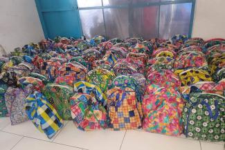 These food bags, given to displaced people in Haiti, are a joint effort by Samaritan’s Purse and church partners in the country to meet crisis needs.