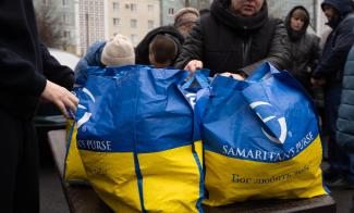 Older Residents Rejoice as Groceries Are Delivered in Eastern Ukraine