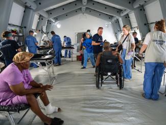 We praise God that we have been able to airlift in 247,949 kg of aid, treat more than 3,000 patients, and produce over 500,000 Litres of water for locals who were affected by the storm.