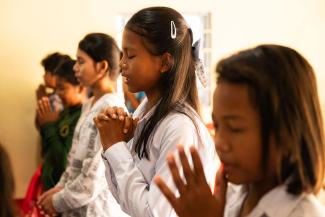 “Before I started The Greatest Journey, I knew that Jesus is the Saviour of the world, but through these lessons I learned to be bold and be courageous to tell others about Jesus,” Chea (centre) said.