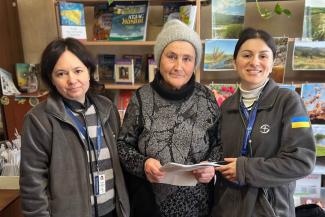 Oksana praises God for the services she received at the mobile medical unit, calling it a miracle, because it provided both physical and spiritual care.