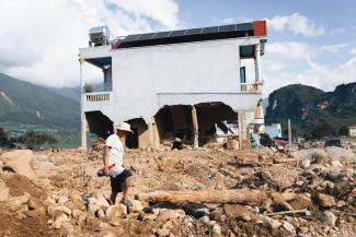 The flash flood in Lai Chau brought boulders tumbling down from the mountains, destroying homes and farmland in their path.