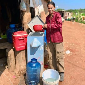 Thankful for how the water filter changed her family’s future, Sovandy now witnesses to the rest of her family of the eternal hope she has in Christ.