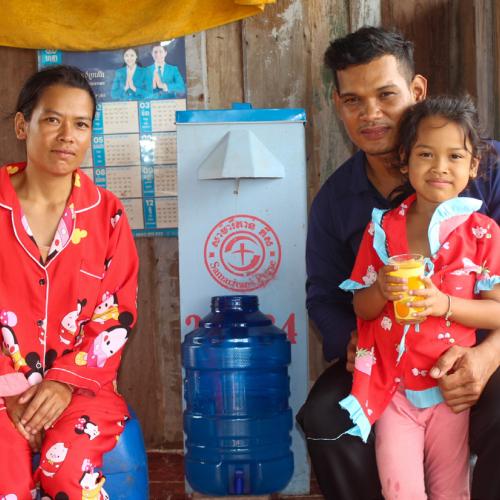 family with biosand filter