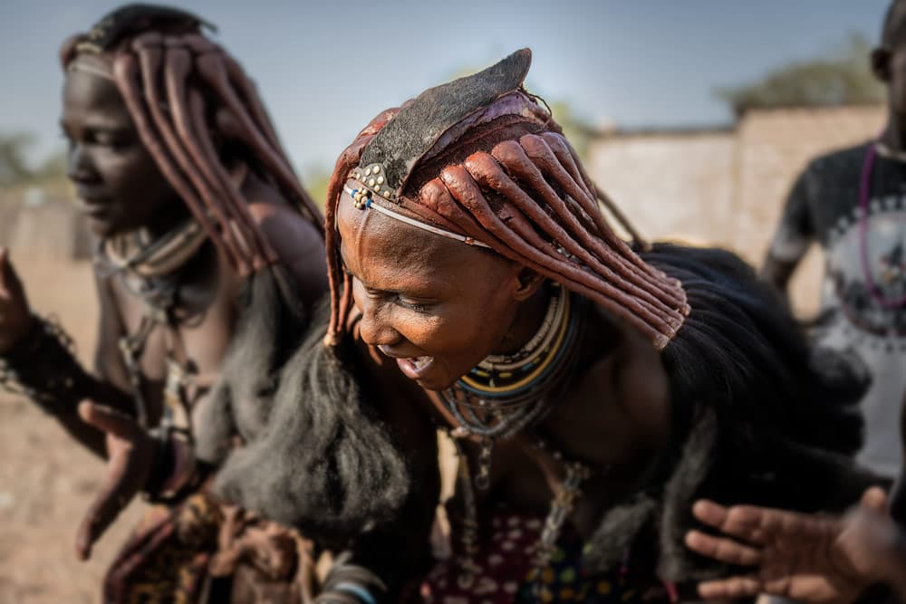 Himba women dancing